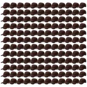 144-Pack Baseball Dad Cap Velcro Strap Adjustable Size - Brown