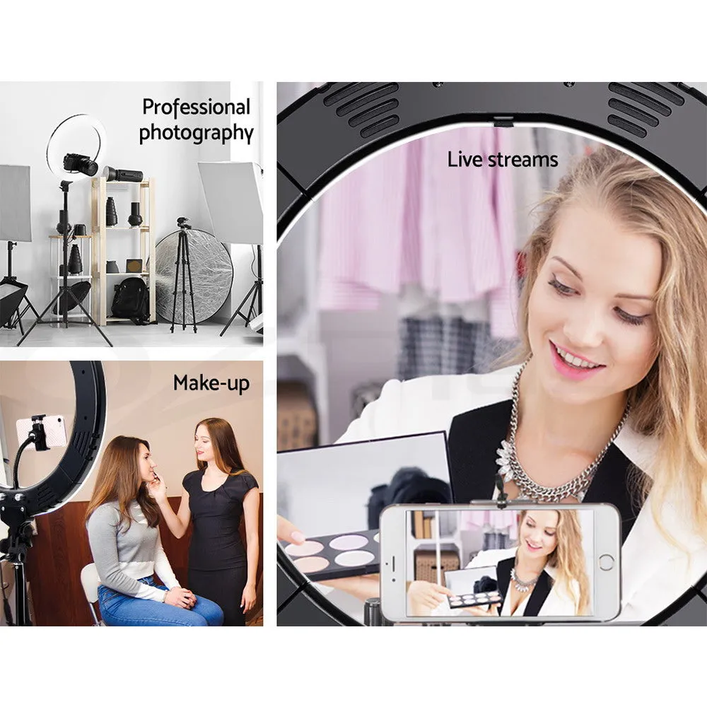 19" LED Ring Light, Adjustable Tripod Stand - Embellir