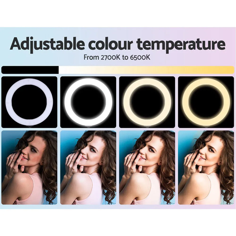 19" LED Ring Light, Adjustable Tripod Stand - Embellir