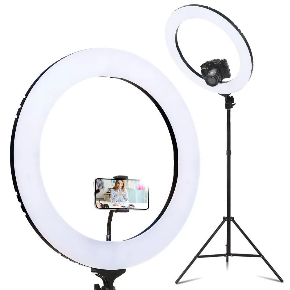 19" LED Ring Light, Adjustable Tripod Stand - Embellir