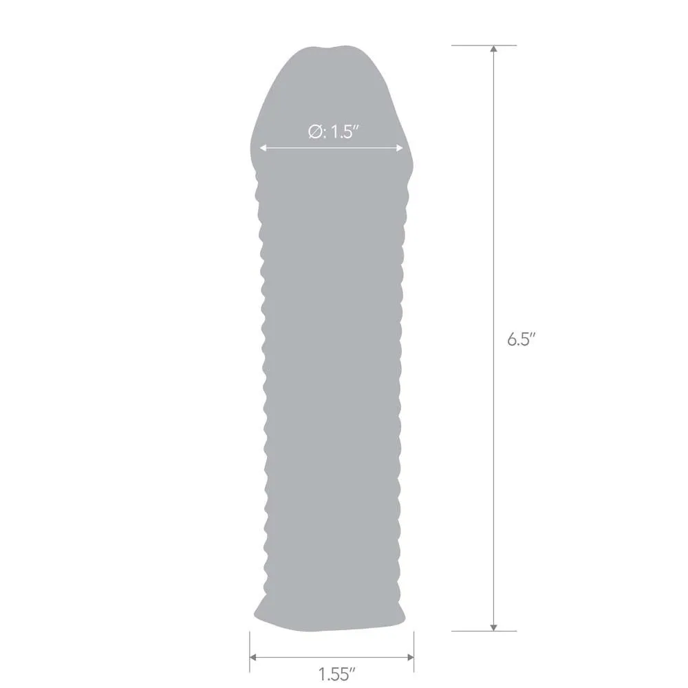 6.5" Clear Textured Penis Enhancing Sleeve Extension