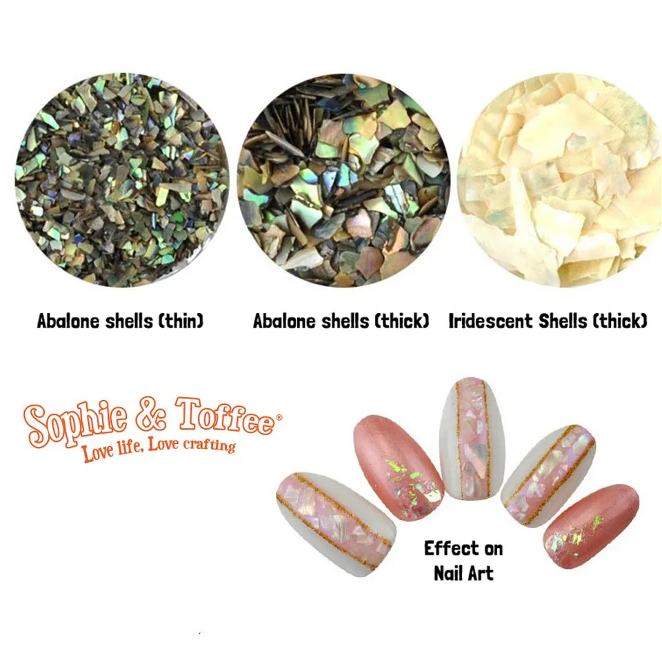 Abalone Seashell Flakes (3 types)