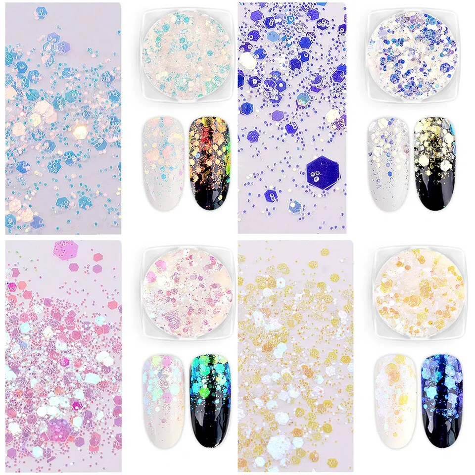 Aurora Iridescent Glitter Mix (6 pieces)