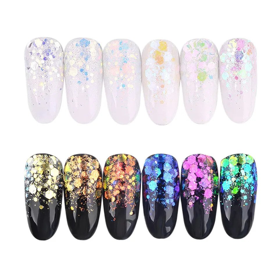 Aurora Iridescent Glitter Mix (6 pieces)