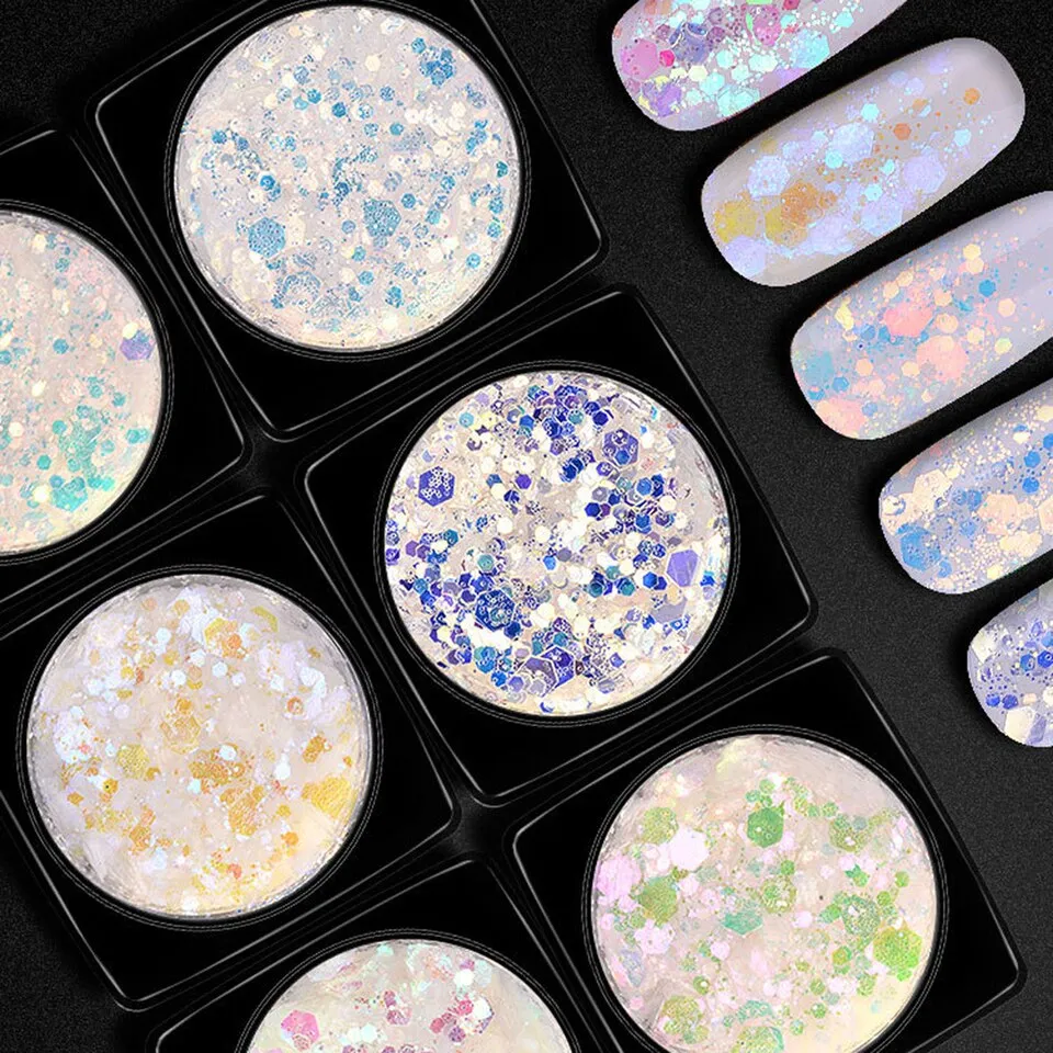 Aurora Iridescent Glitter Mix (6 pieces)