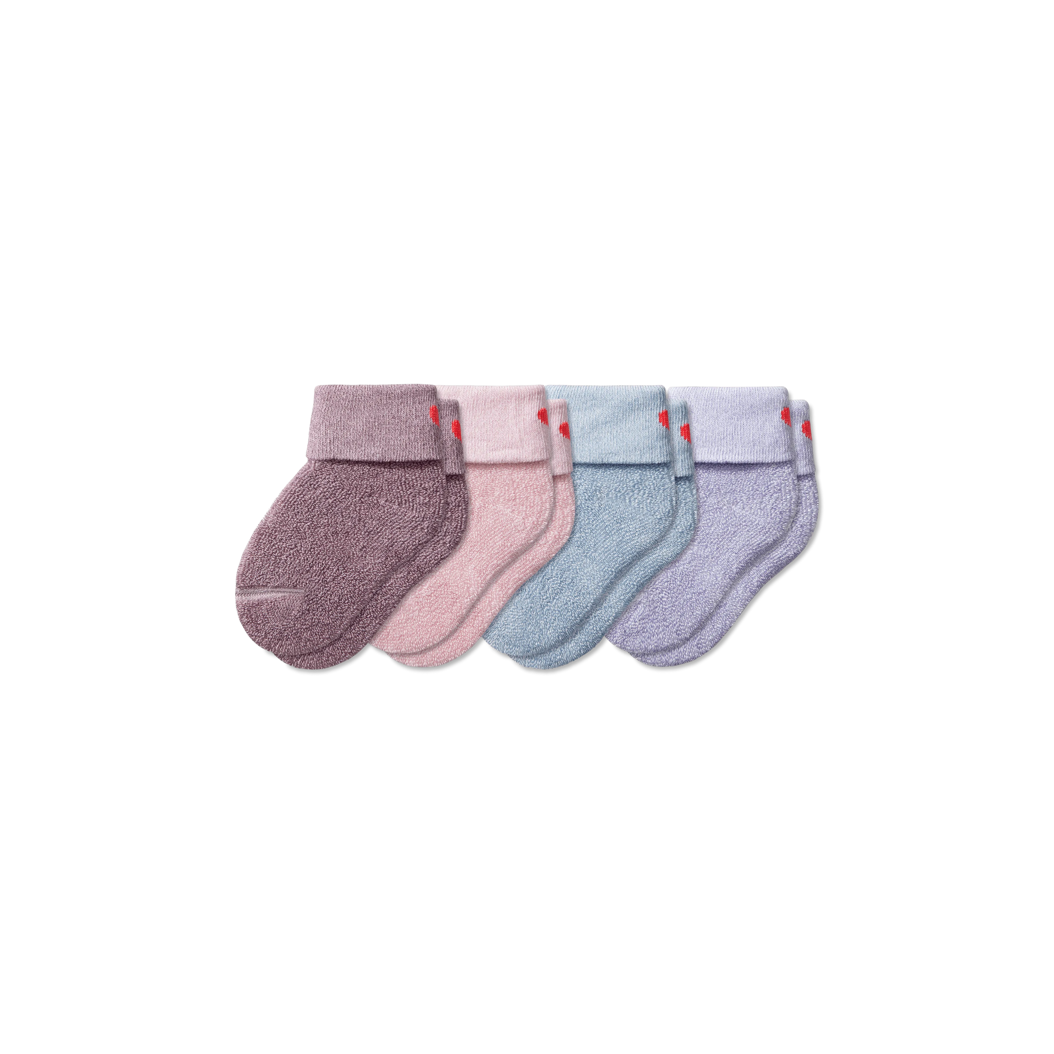 Baby Valentine's Day Reverse Terry Sock 4-Pack