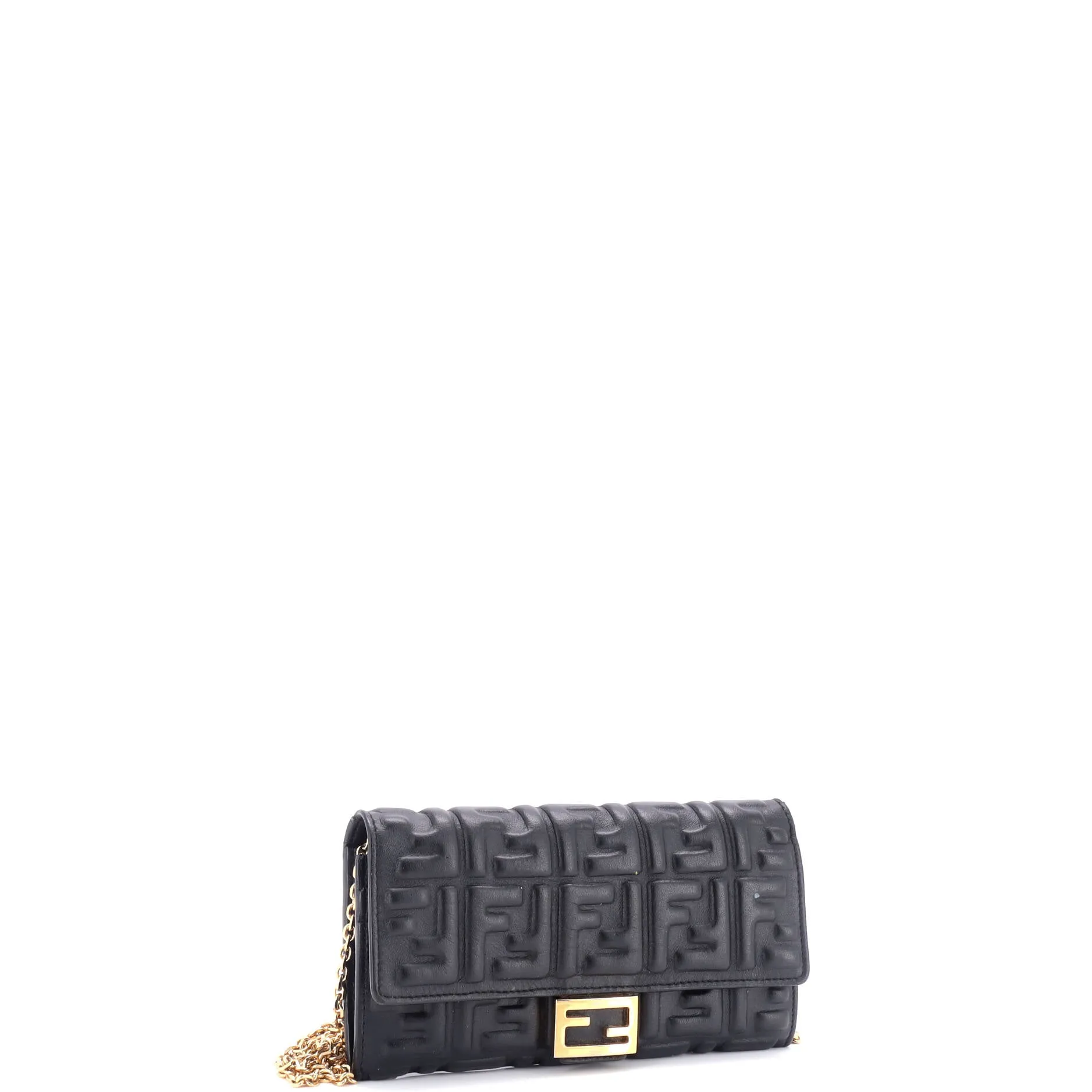 Baguette Continental Wallet on Chain Zucca Embossed Leather