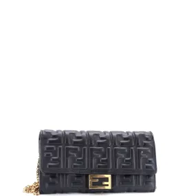 Baguette Continental Wallet on Chain Zucca Embossed Leather