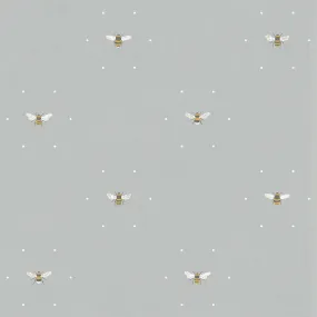 Bees Pale Slate Roller Blind Sample