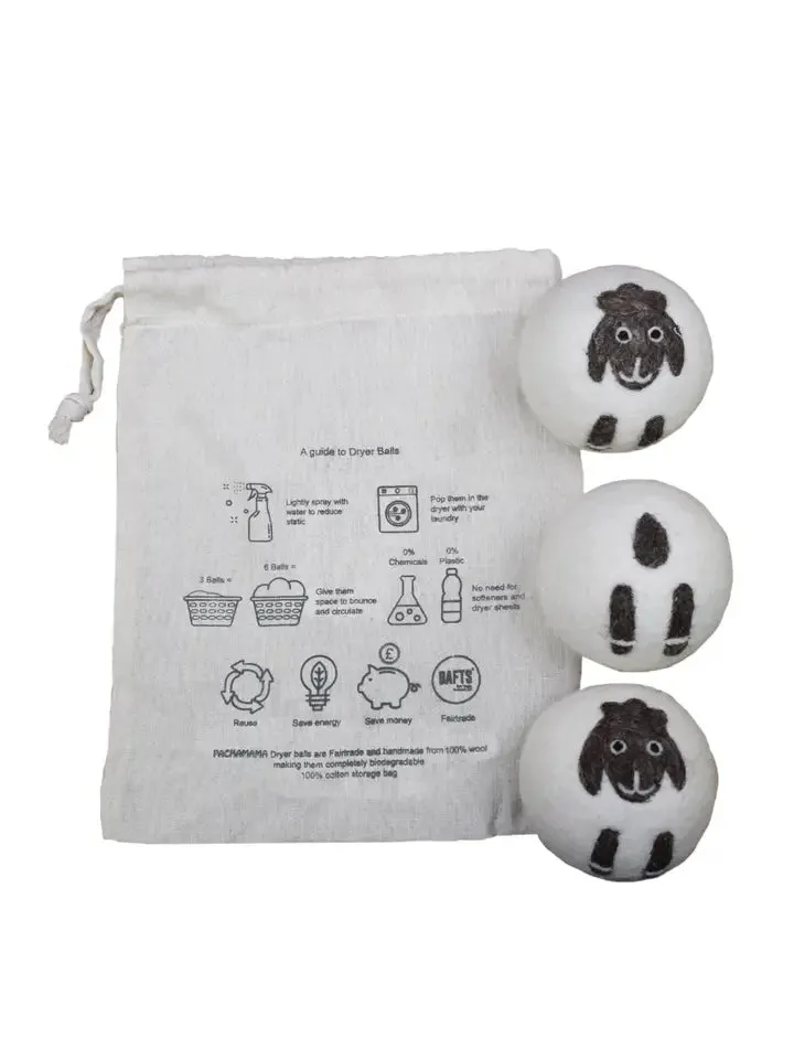 Big Sheep Wool Dryer Balls - Set of 3 in Bag