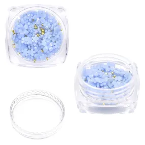 Blue Flowers Beads Embellishment Mix (3 pots)