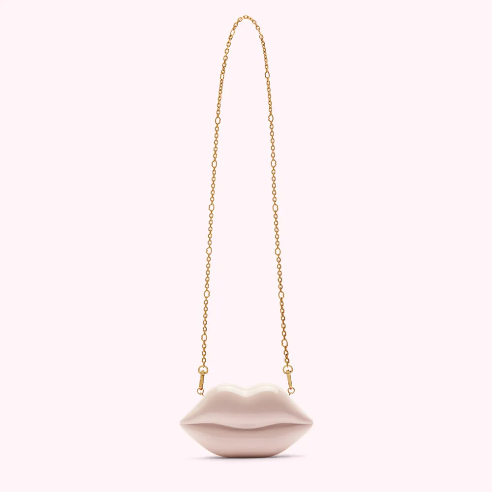 BLUSH MICRO LIPS CLUTCH BAG