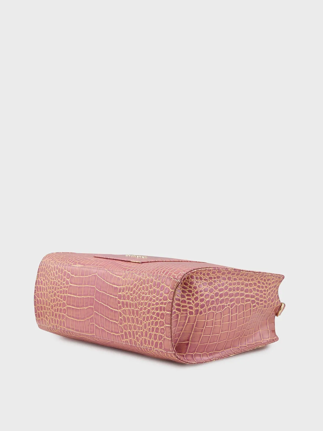 Caprese Miranda Tote Medium Croco Womens Office Handbag Pink