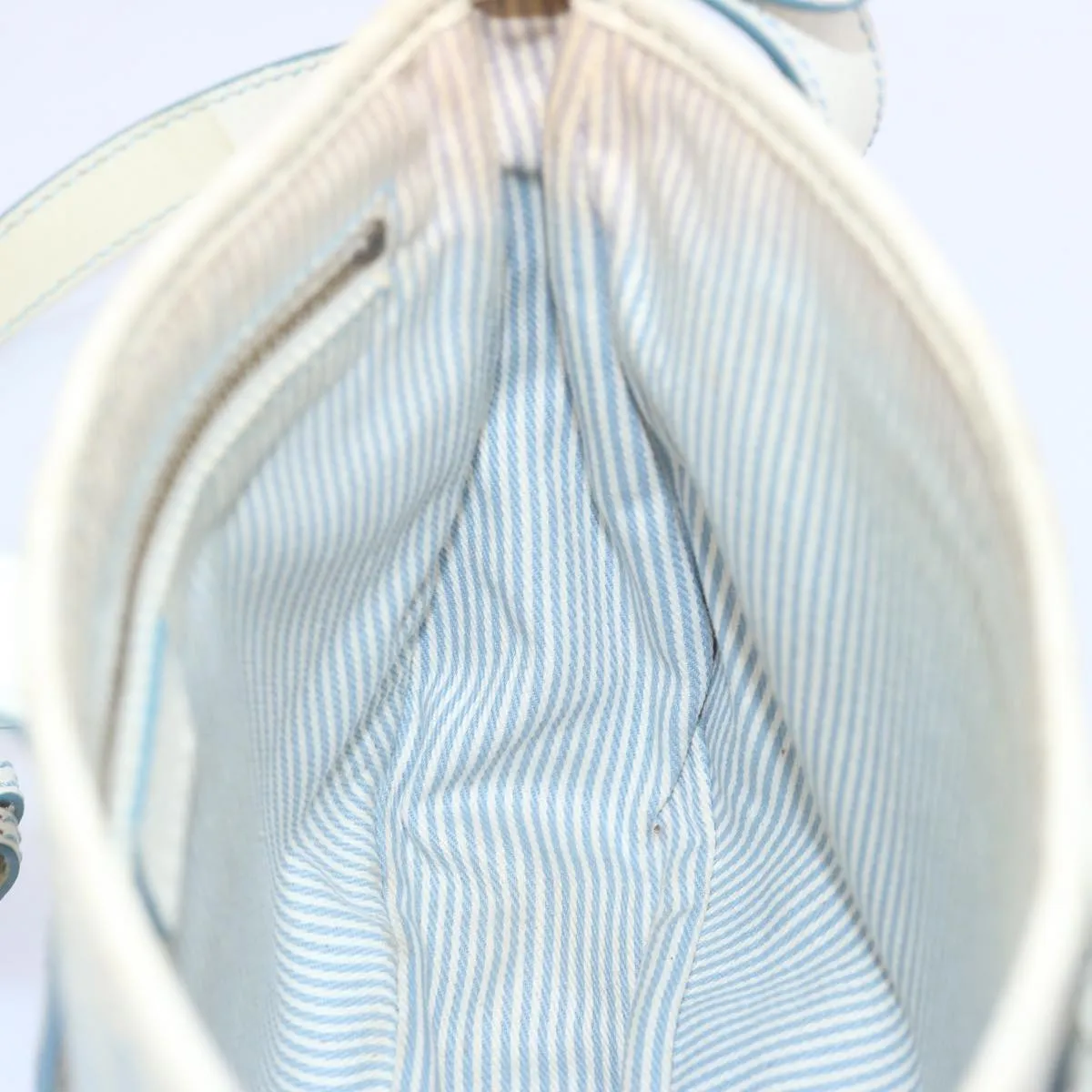CELINE C Macadam Canvas Shoulder Bag Light Blue Auth 66344
