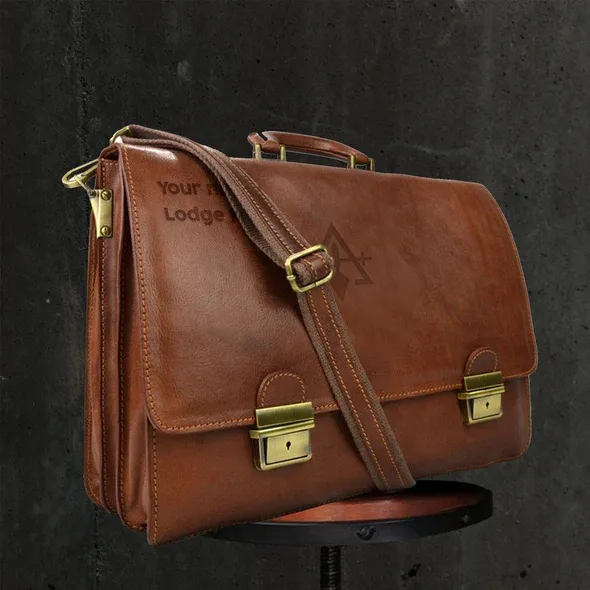 Council Briefcase - Genuine Brown Leather