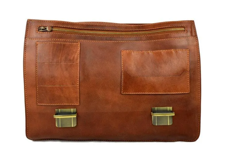 Council Briefcase - Genuine Brown Leather