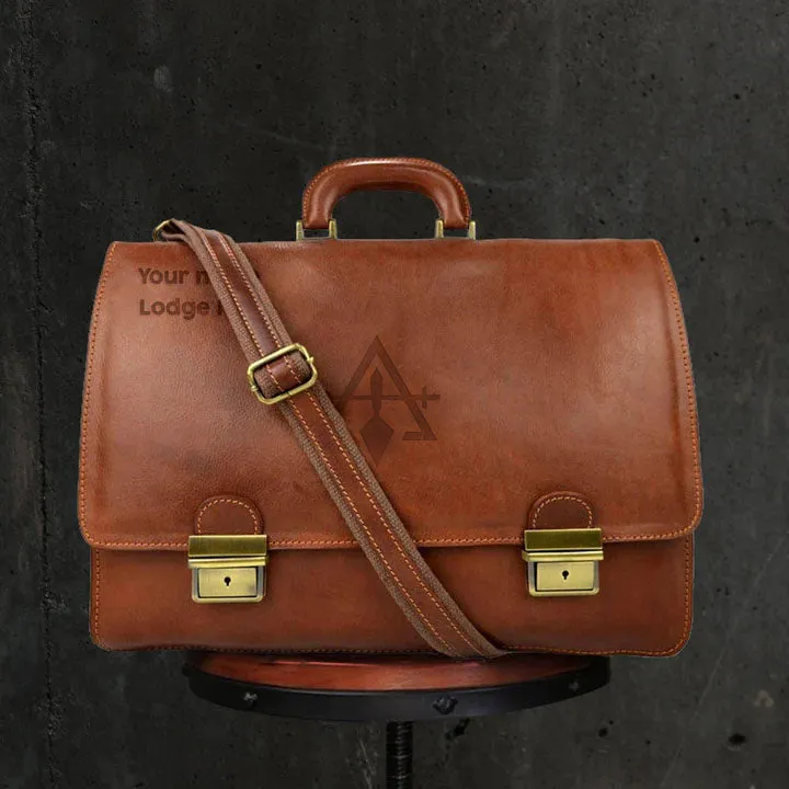 Council Briefcase - Genuine Brown Leather
