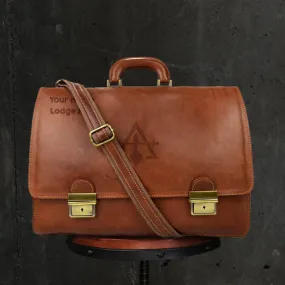 Council Briefcase - Genuine Brown Leather