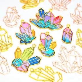 Crystal Theme Open Bezel Charms (5 pieces)