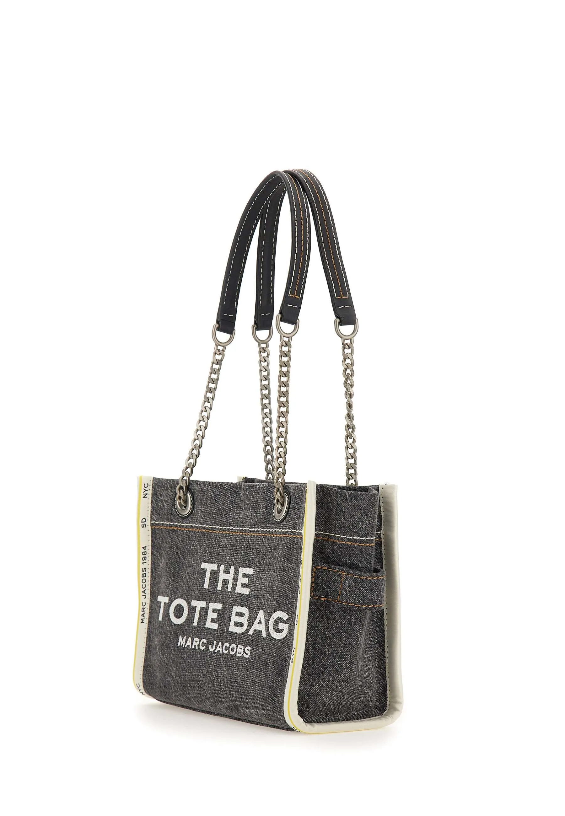 Denim Chain Small Tote Bag
