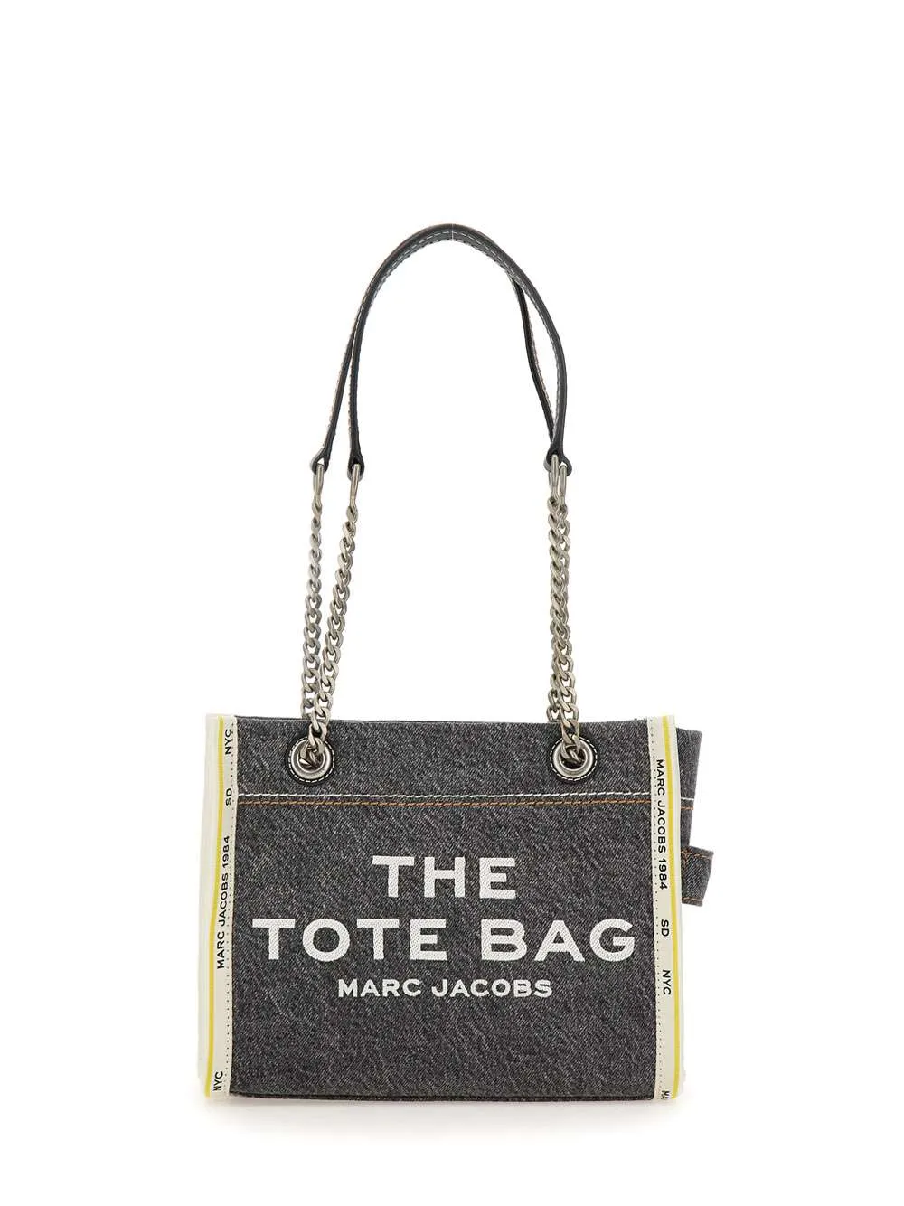 Denim Chain Small Tote Bag