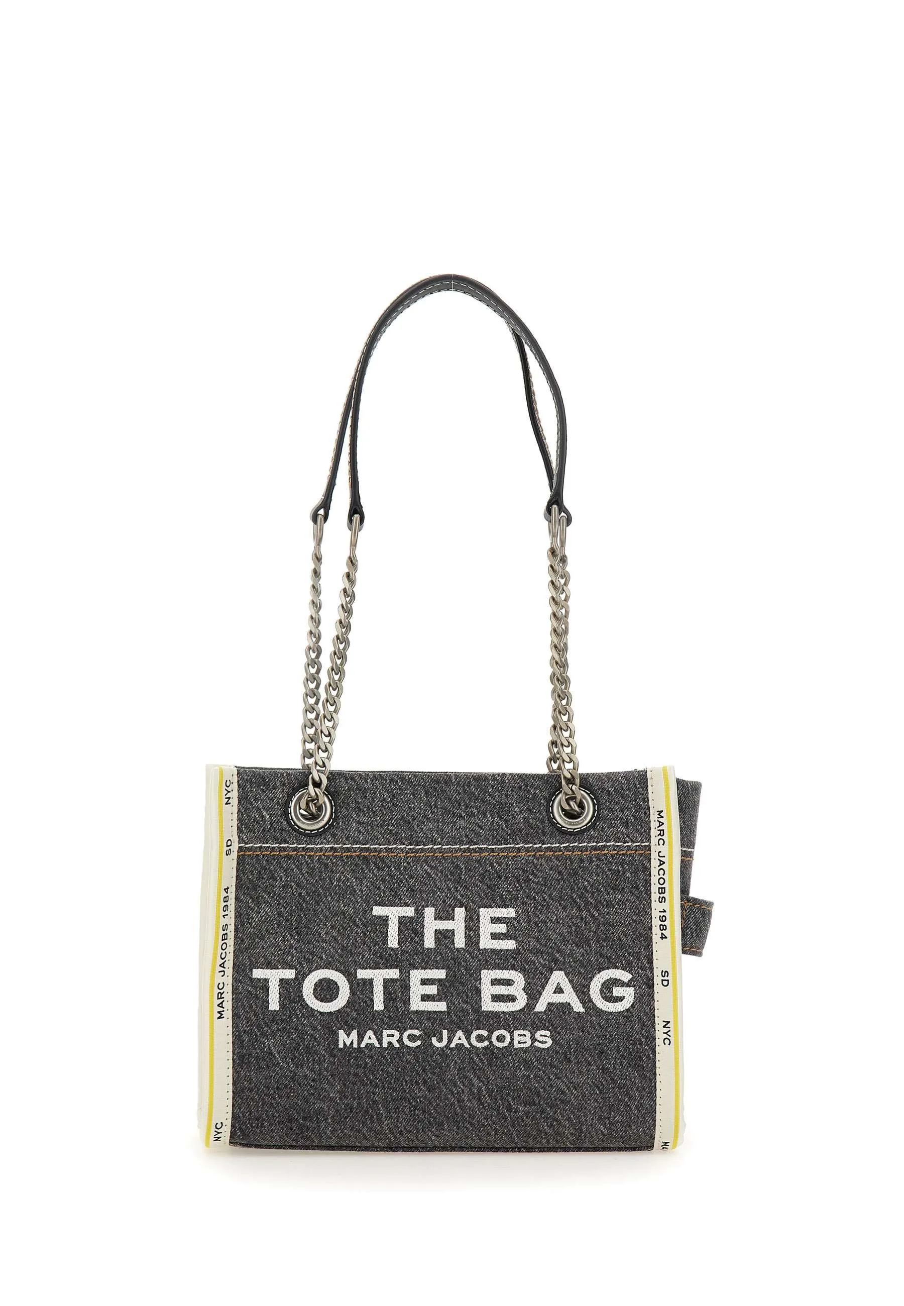 Denim Chain Small Tote Bag