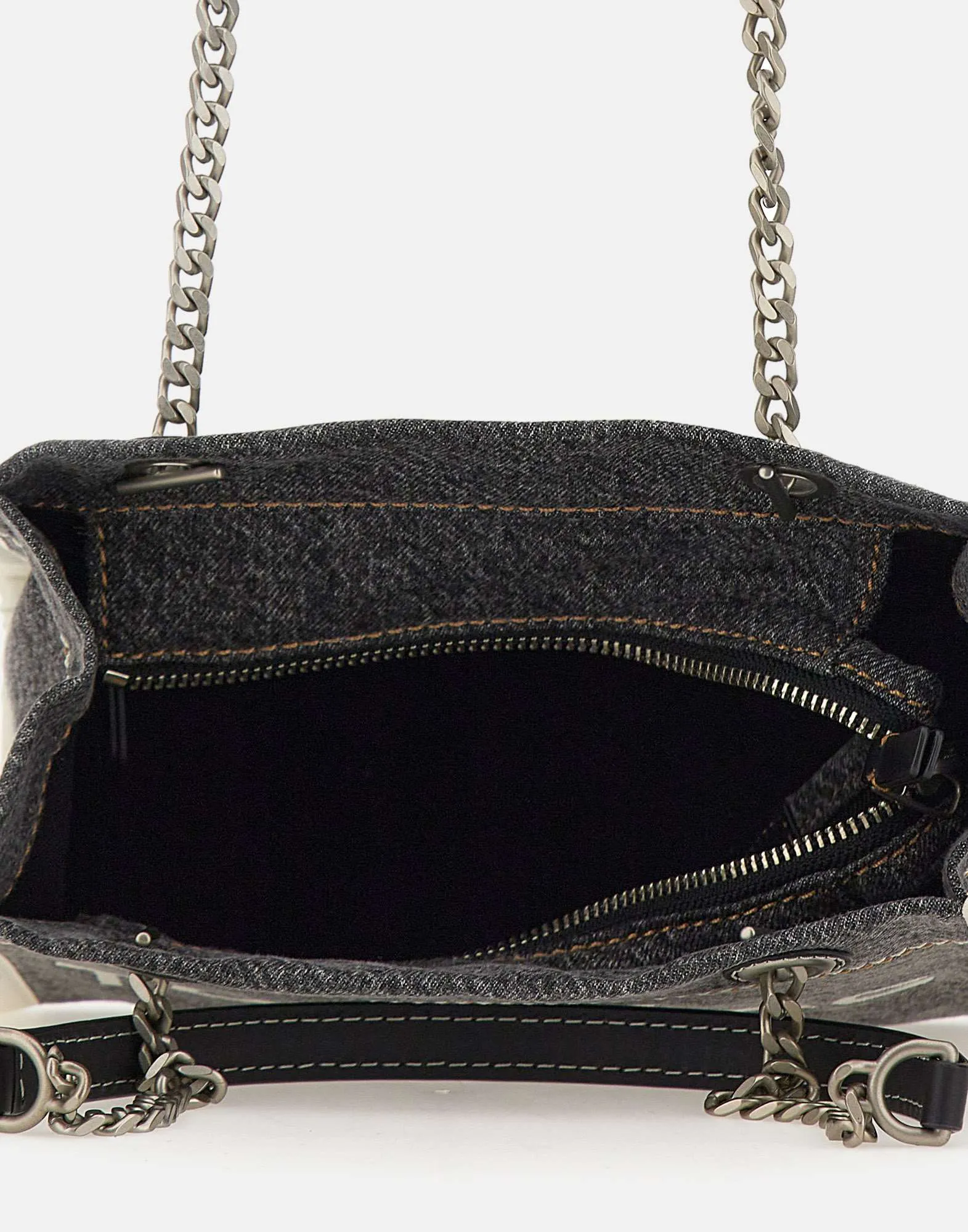 Denim Chain Small Tote Bag