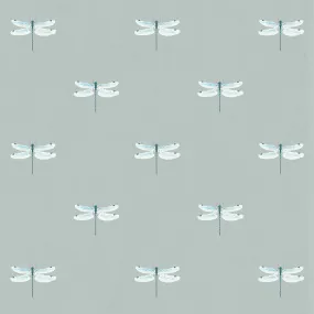 Dragonfly Grey Blue Roller Blind Sample