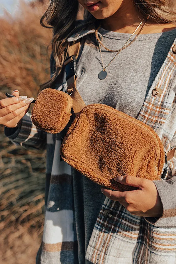 Easy To Style Sherpa Fanny Pack In Brown