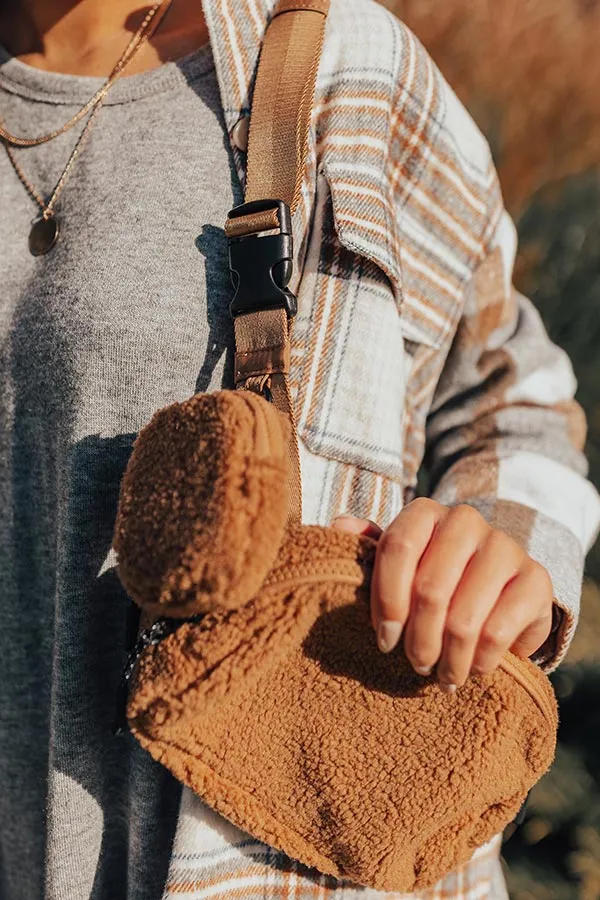 Easy To Style Sherpa Fanny Pack In Brown