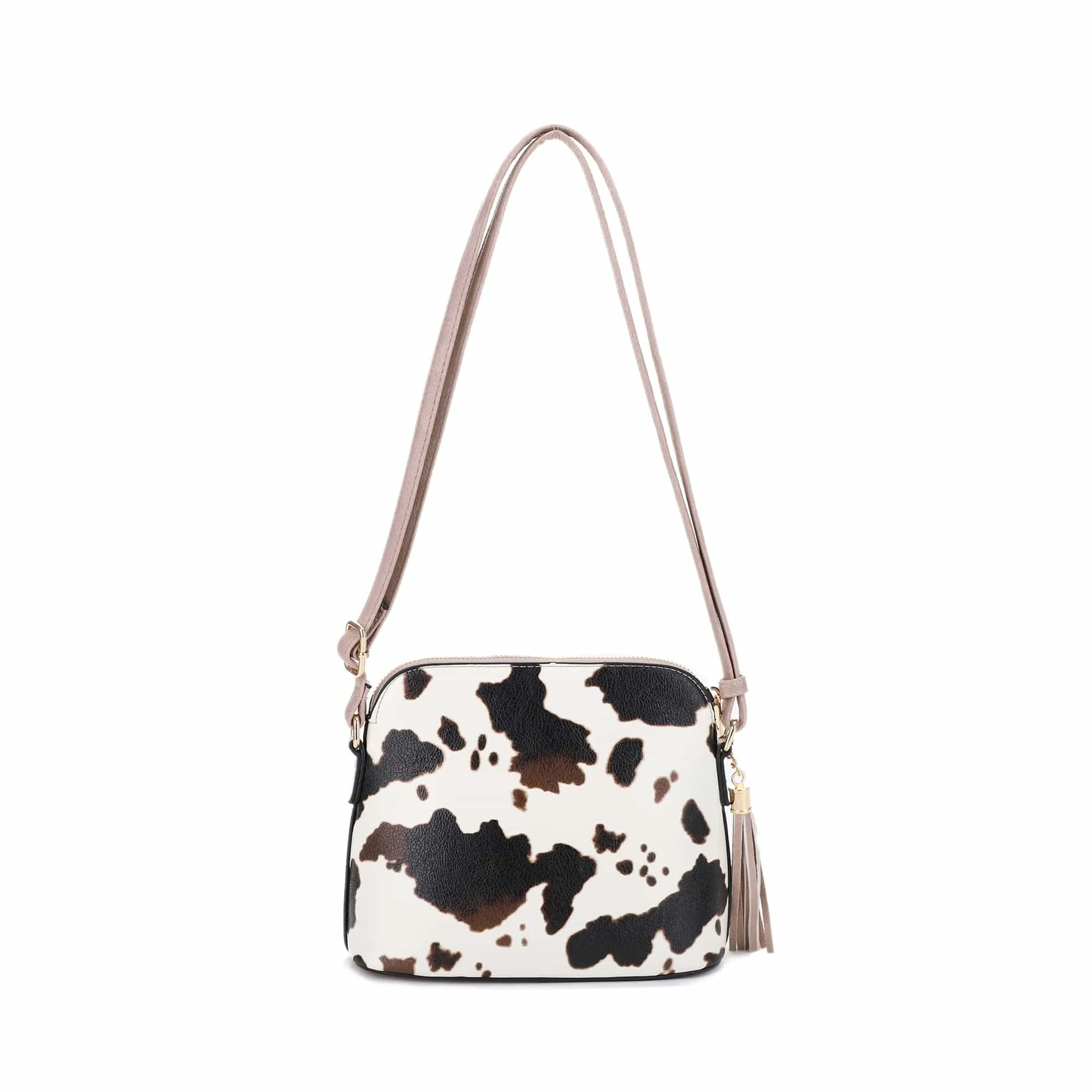 EE95314CX Cow Print Dome Crossbody Bag