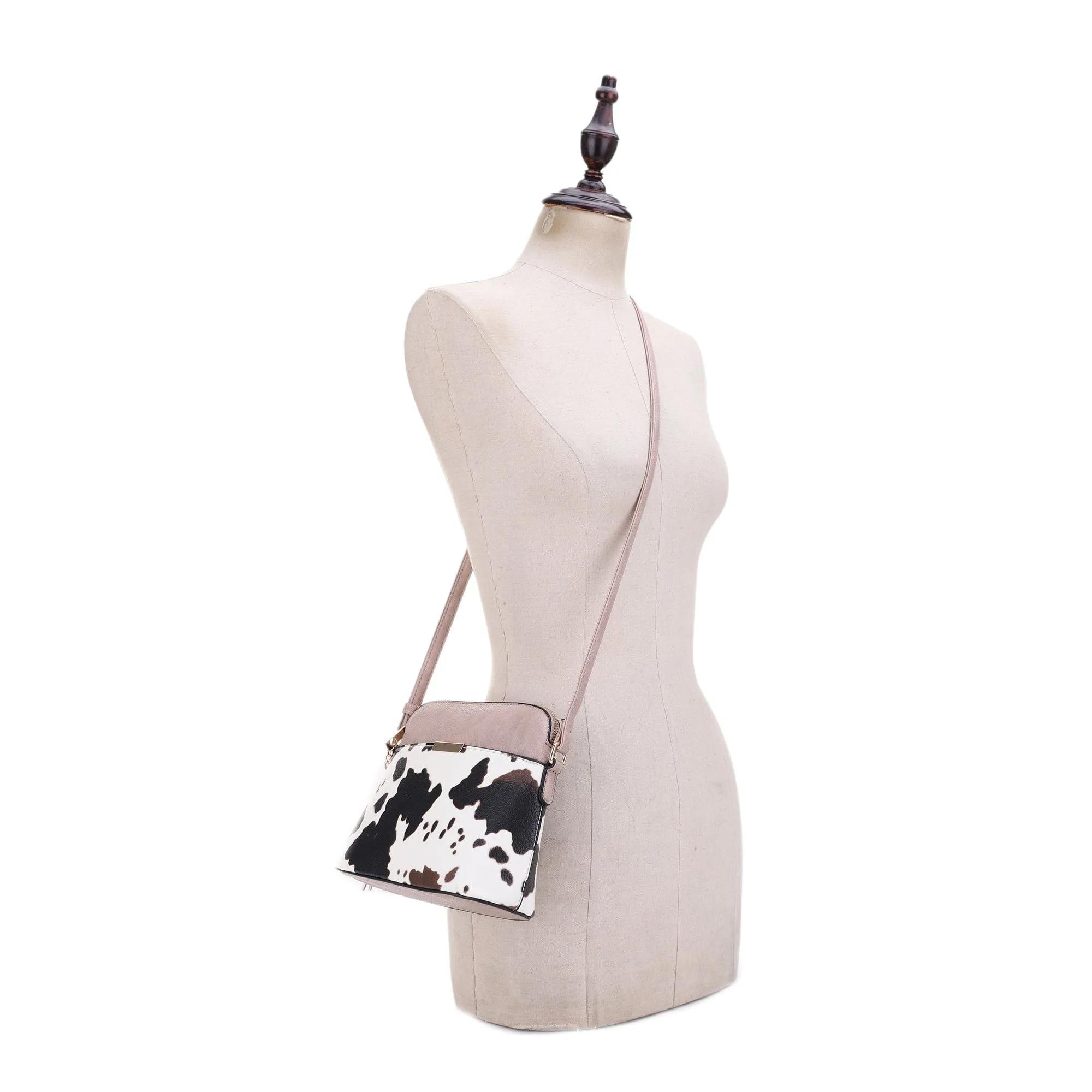 EE95314CX Cow Print Dome Crossbody Bag