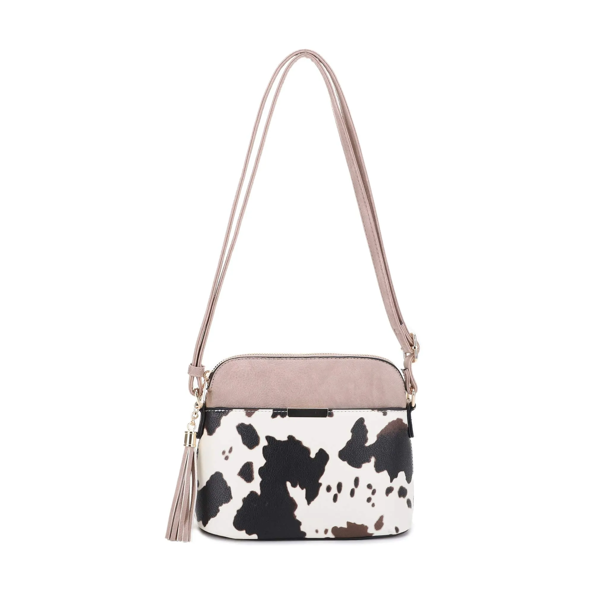 EE95314CX Cow Print Dome Crossbody Bag