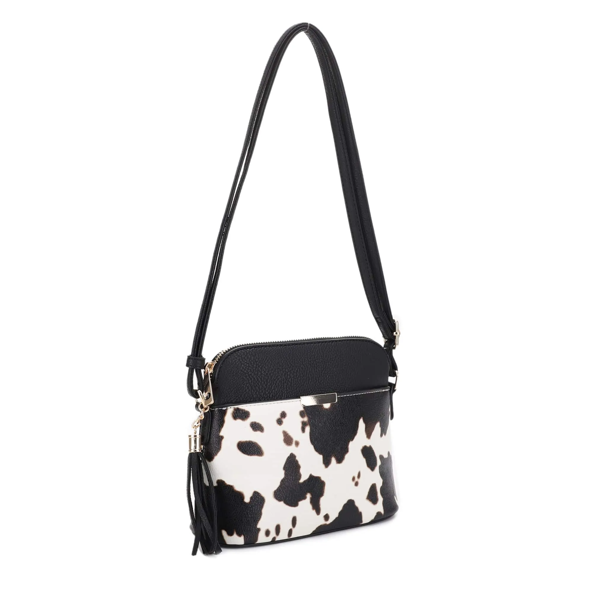 EE95314CX Cow Print Dome Crossbody Bag