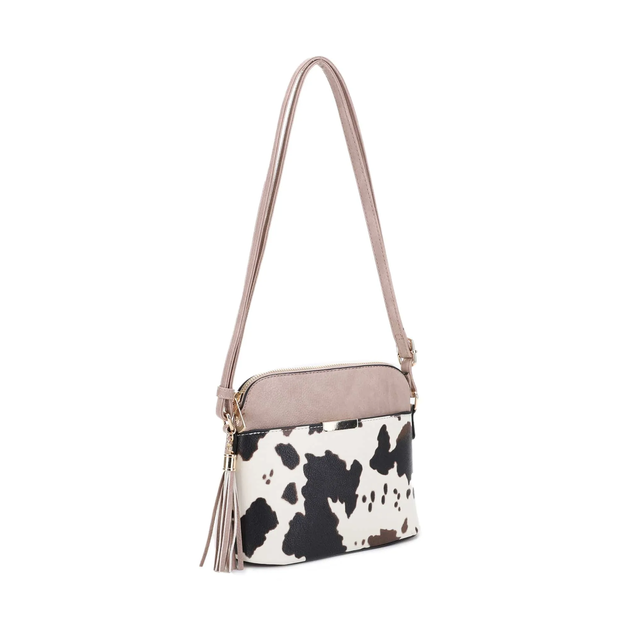 EE95314CX Cow Print Dome Crossbody Bag