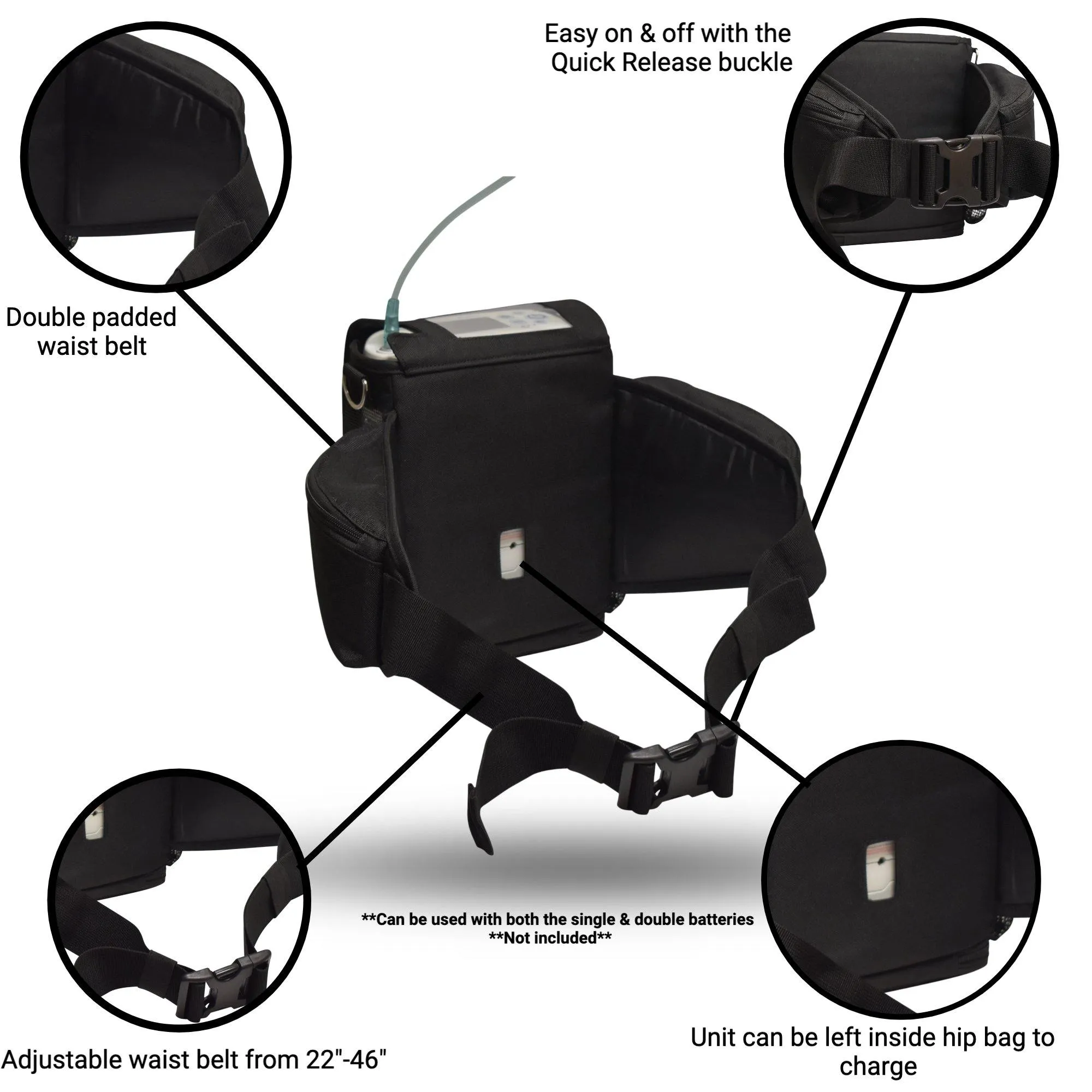 Fanny Pack Fit For Inogen One G5 and Inogen Rove 6