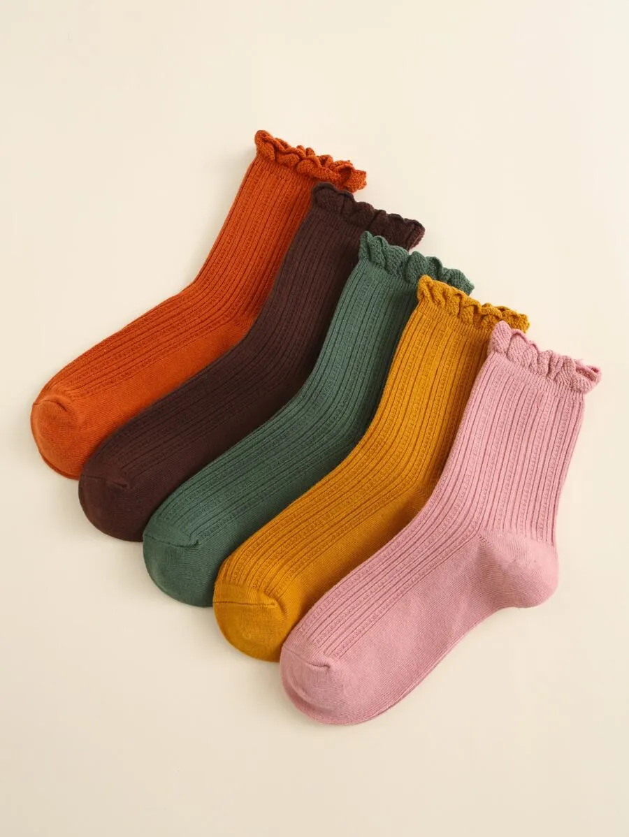 Frill Trim Socks 5-pack