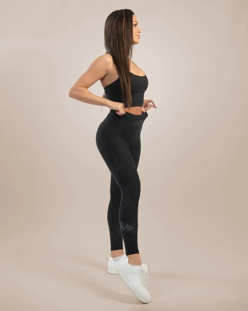 Gavelo Black & Black Swirl Leggings