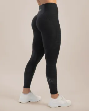Gavelo Black & Black Swirl Leggings