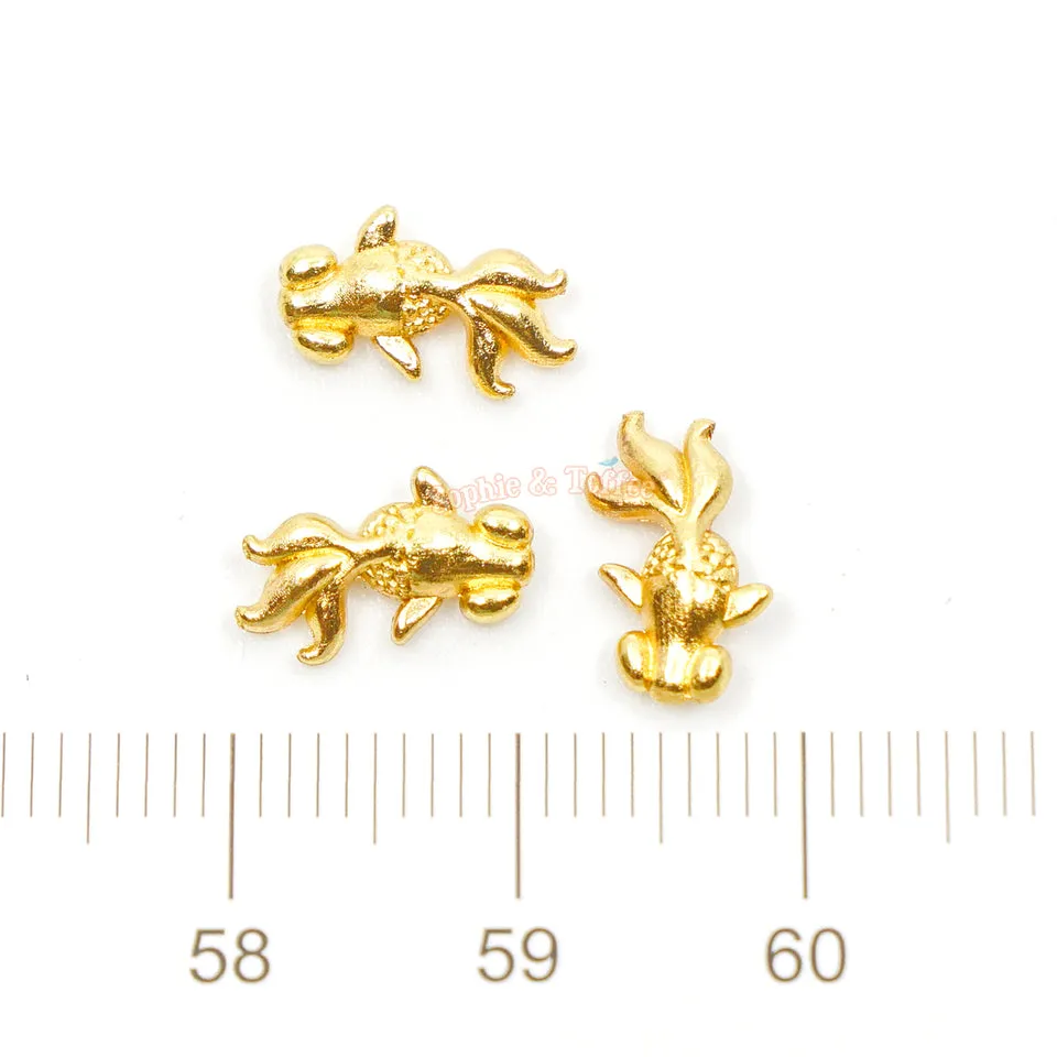 Goldfish Metal Charm Embellishment Inclusions (10 pieces)