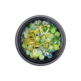 Green Gemstones Beads Embellishment Mix