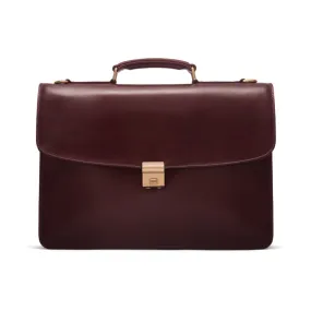 Harvard Leather Briefcase - Dark Tan