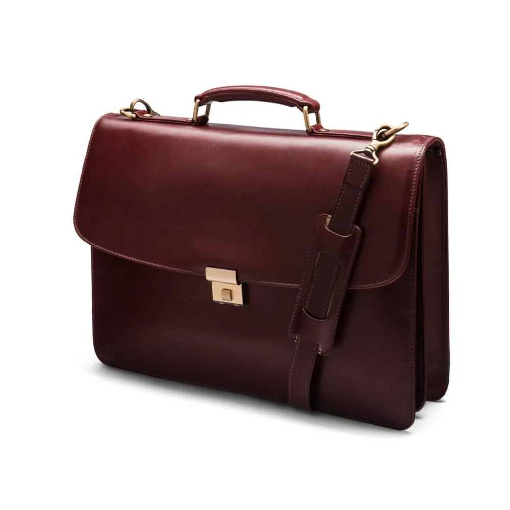 Harvard Leather Briefcase - Dark Tan