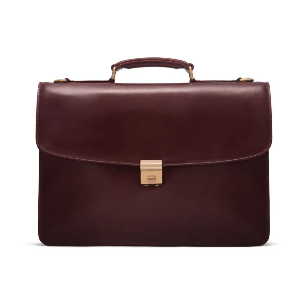 Harvard Leather Briefcase - Dark Tan