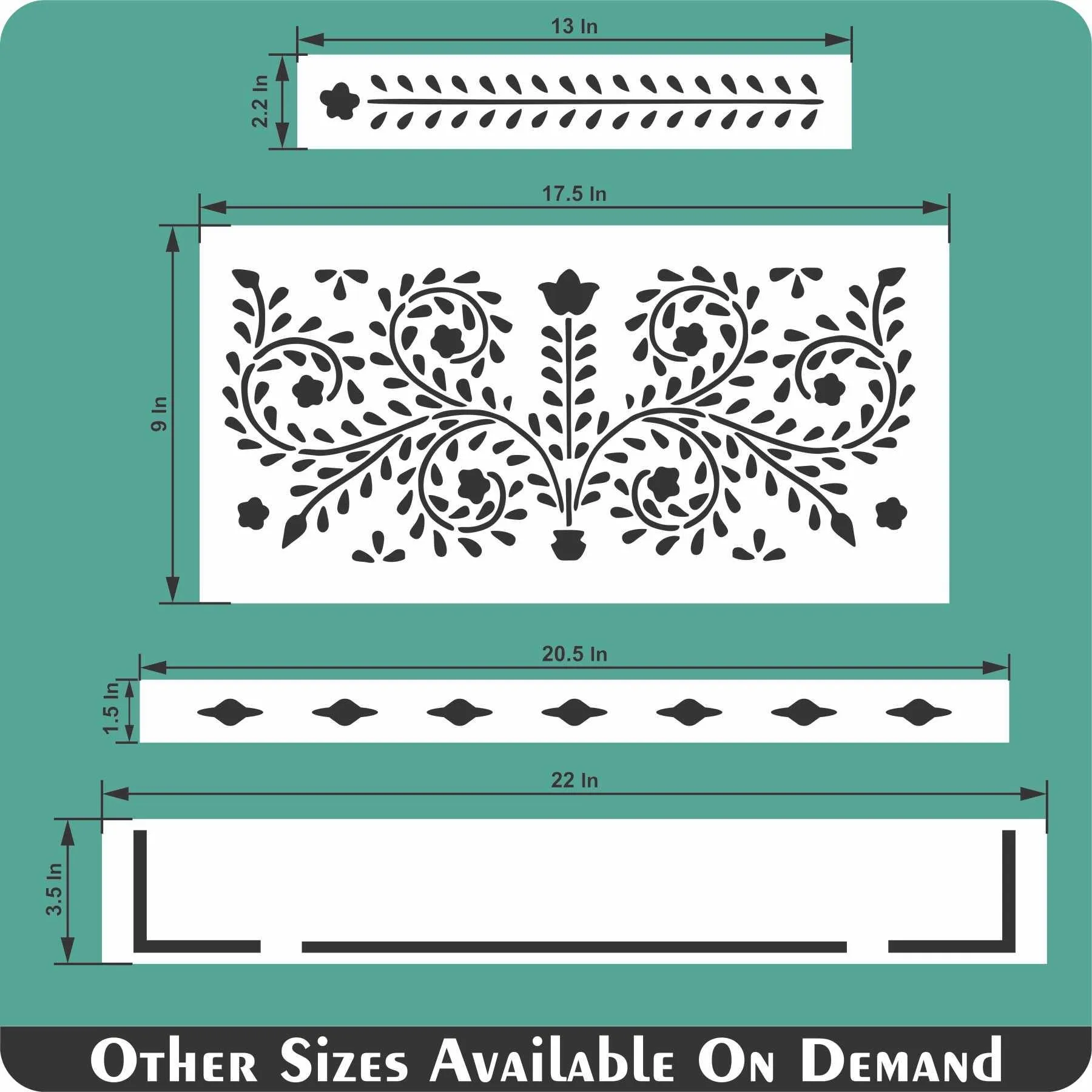 Indian Inlay (furniture and fabric) Reusable Stencil For Canvas And Wall Painting. ID #350