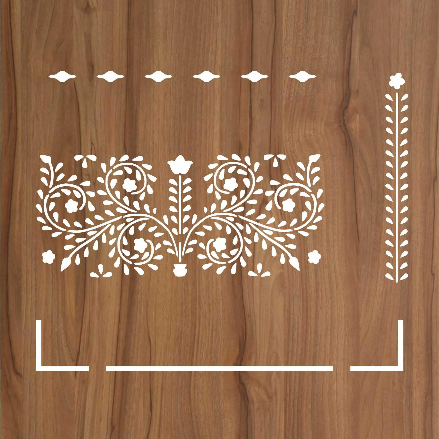 Indian Inlay (furniture and fabric) Reusable Stencil For Canvas And Wall Painting. ID #350