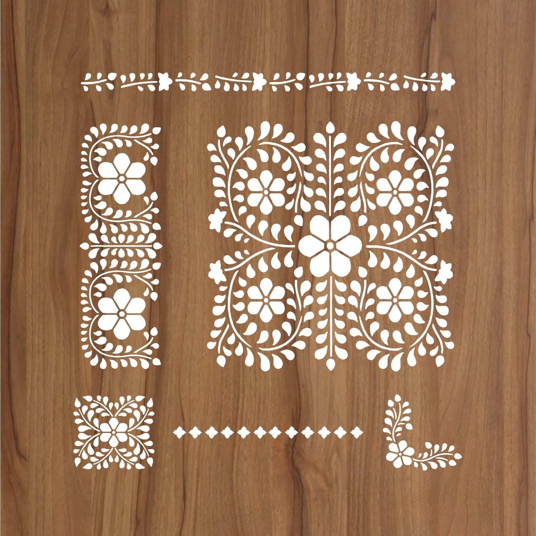 Indian Inlay(furniture and fabric) Reusable Stencil For Canvas And Wall Painting