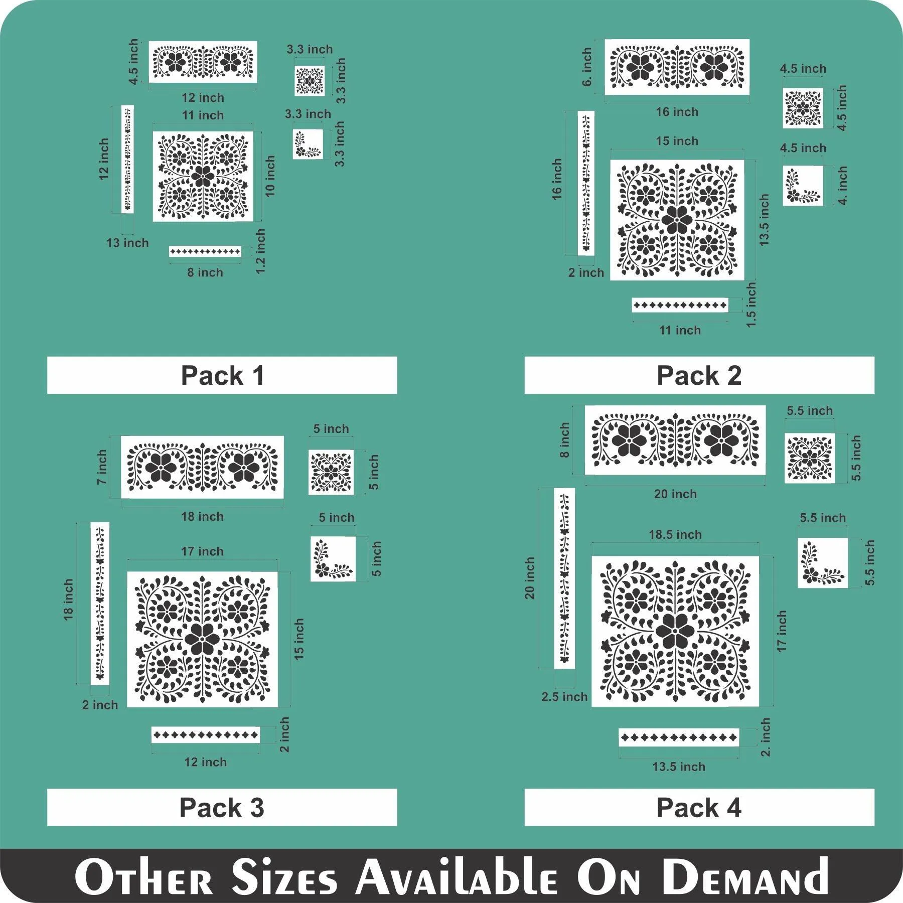 Indian Inlay(furniture and fabric) Reusable Stencil For Canvas And Wall Painting