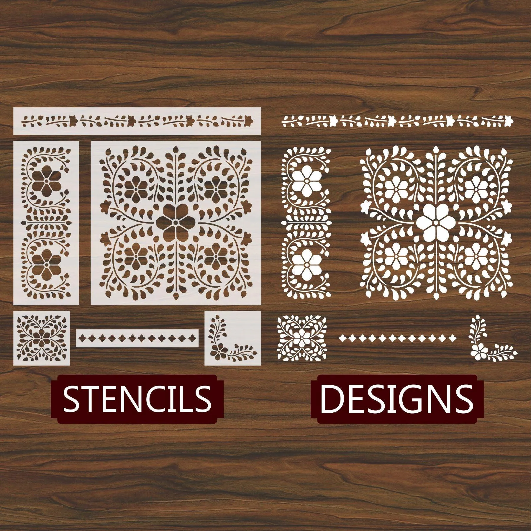 Indian Inlay(furniture and fabric) Reusable Stencil For Canvas And Wall Painting