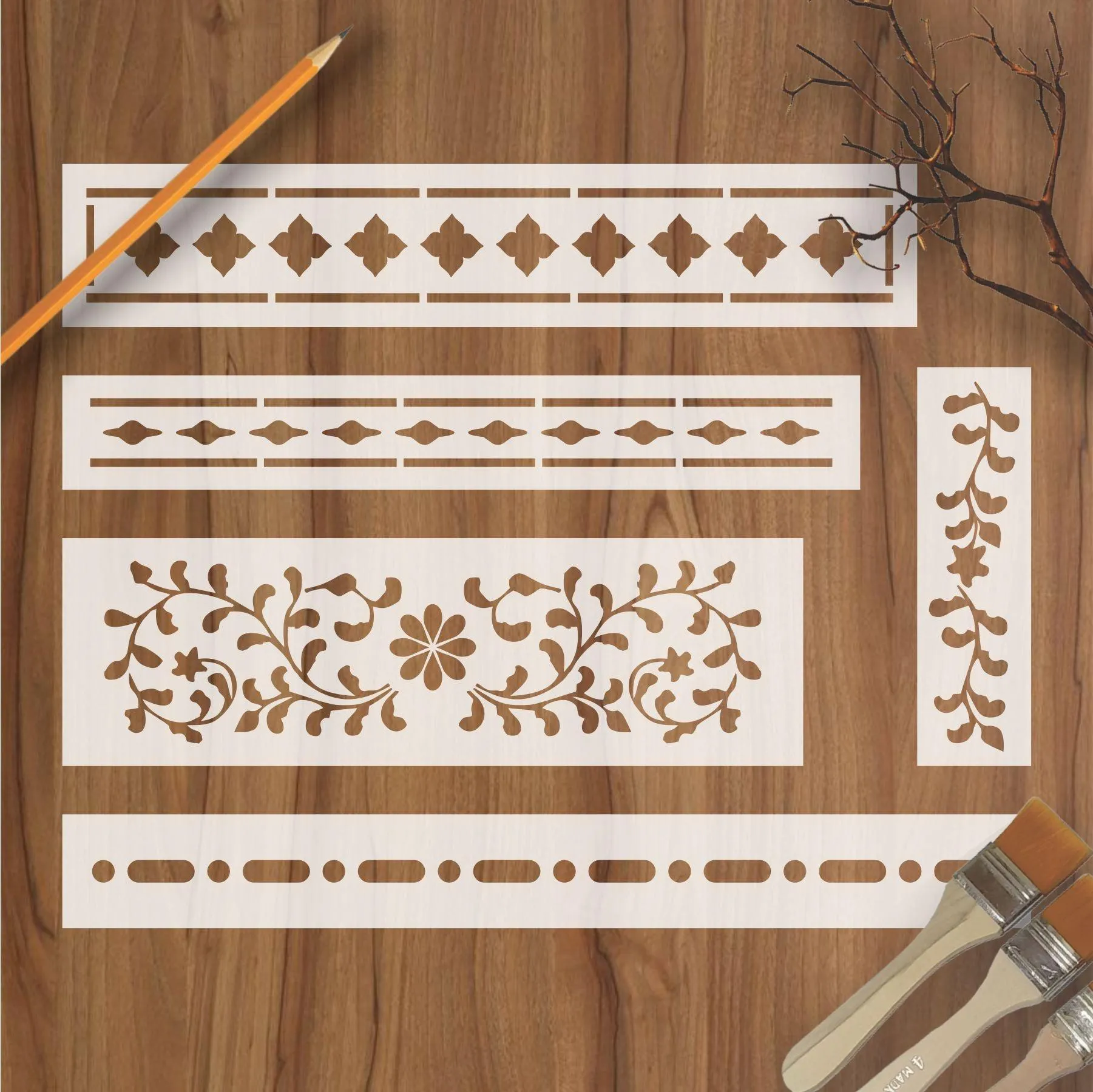 Indian Inlay(furniture and fabric) Reusable Stencil For Canvas And Wall Painting.ID# 310